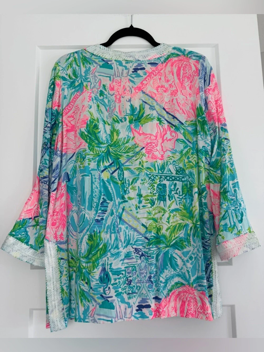 Lilly Pulitzer Renato Bohemian Queen Tunic with Sequin Embellishments, Small - Picture 13 of 15
